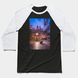 Central Park Spring Rainy 3 Baseball T-Shirt